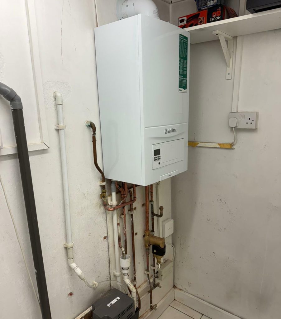 Valliant boiler system installed in a residential home, ensuring efficient heating and hot water supply in Acton