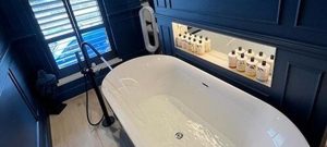 Beautiful blue bath installation