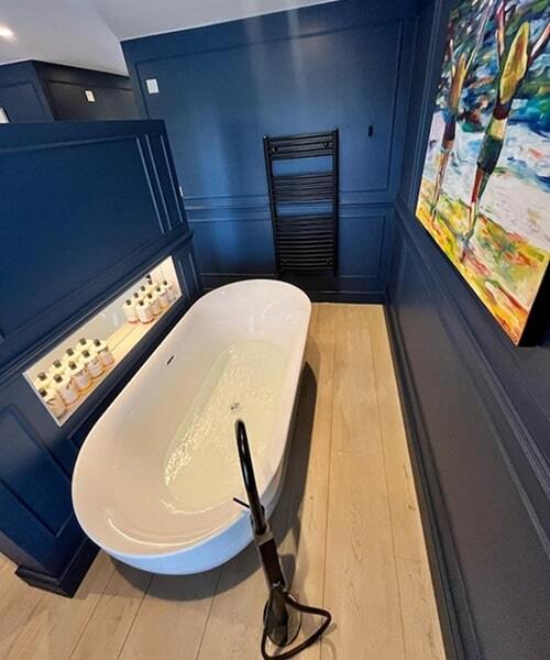 fitting a bathroom in Chiswick blue
